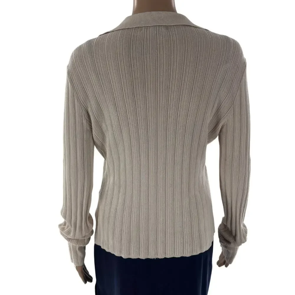 Rag & Bone Champagne Gold Pacey V Neck Button Down Cardigan Sweater